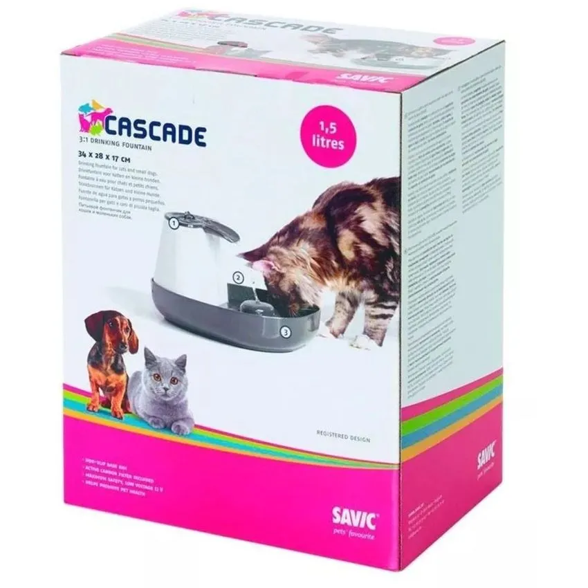 Bebedero Perros Gatos Tipo Fuente Savic Cascade 1.5lt