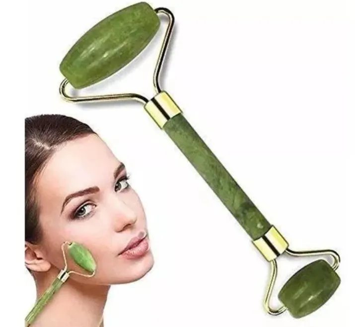 Rodillo Facial Jade 100 % Natural Masajeador Antiarrugas