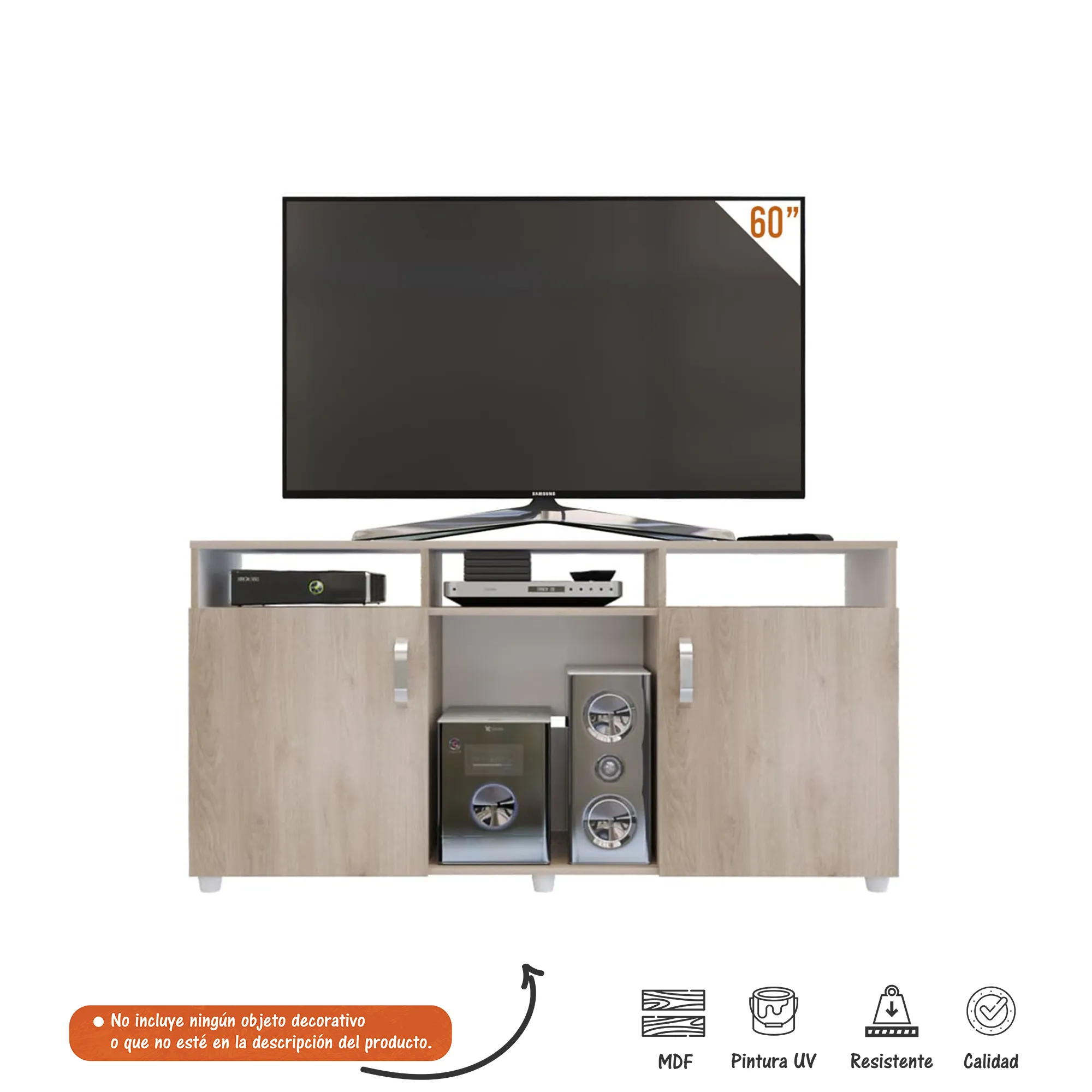 Mesa De Tv Mueble Televisor Urban Bertolini - Ceniza