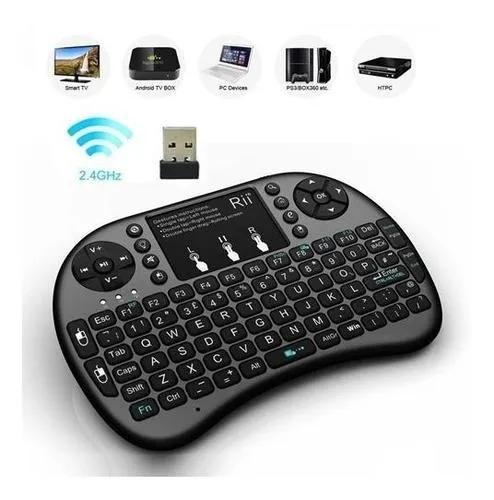 Mini Teclado Inalámbrico Airmouse Android Smart Tv Iluminado