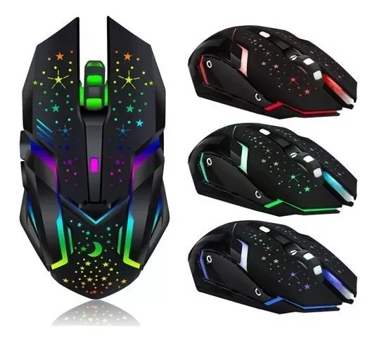 Mouse Gamer Inalámbrico Óptico 6 Botones Recargable