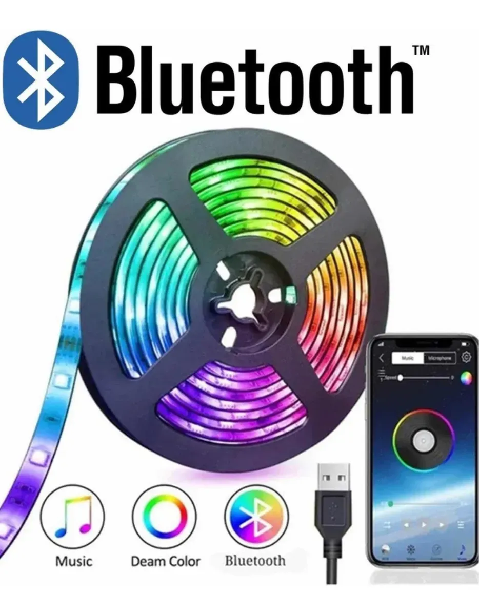 Tira Cinta Led Luces Multicolor Bluetooth App 5 Metros