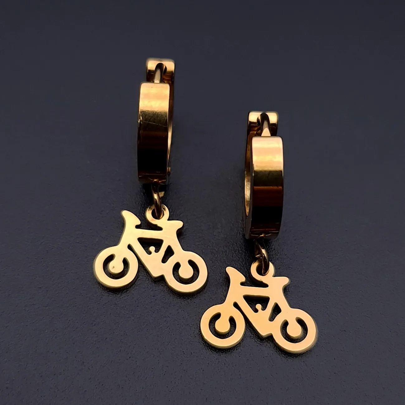 Candonga Aretes Bicicleta En Acero