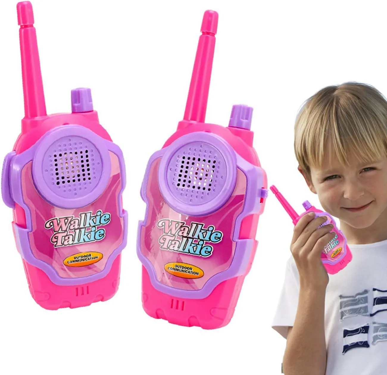 Juguete Walkie Talkies Boquitoquis Niña Fucsia + Baterias