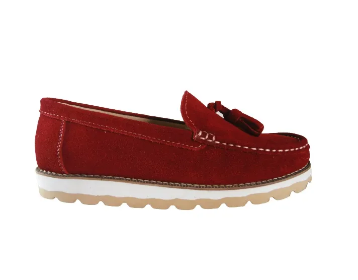 Zapato mocasín para mujer CALZADO GUERREROS GF-03 ROJO