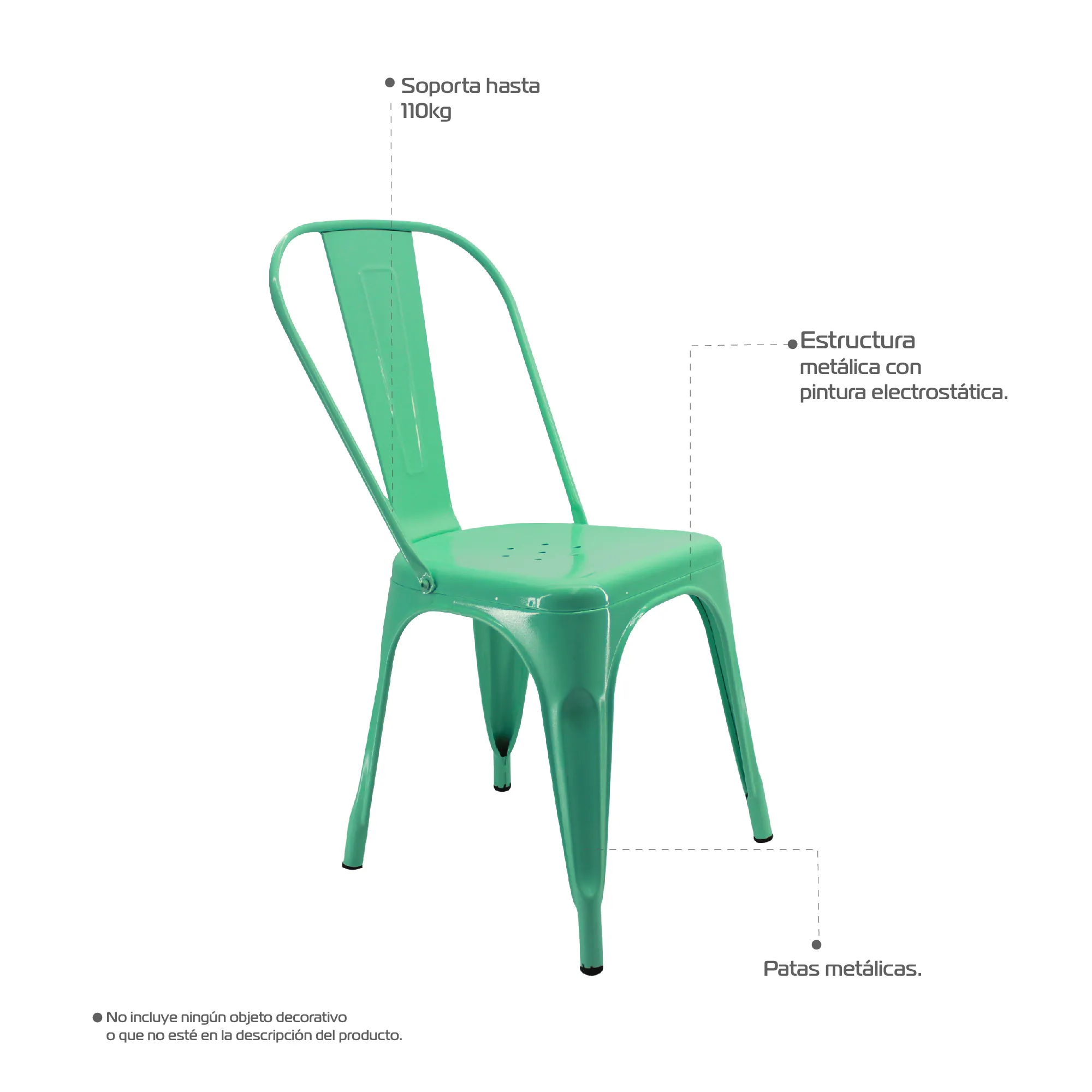 Silla 5NUEVE Bertolini Color Verde