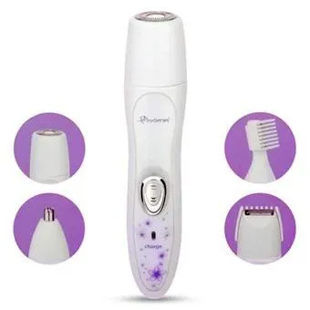 Kit De Depilación 4 En 1 Lavable Recargable Gm 3078 Para Mujer