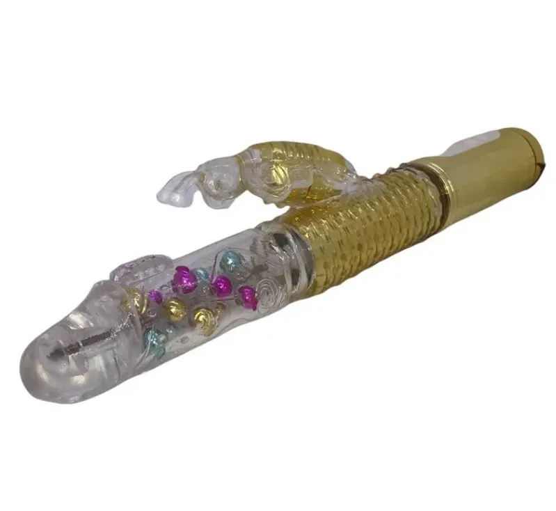 Vibrador Doble Estimulación Conejo Abeja Dorado