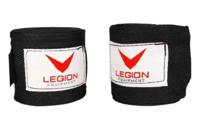 Guantes Boxeo Kick Boxing Profesional Legion + Vendas Venom Color Negro