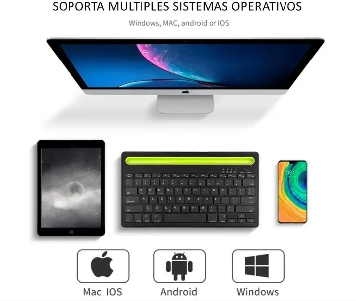 Teclado Bluetooh Recargable Inalambrico