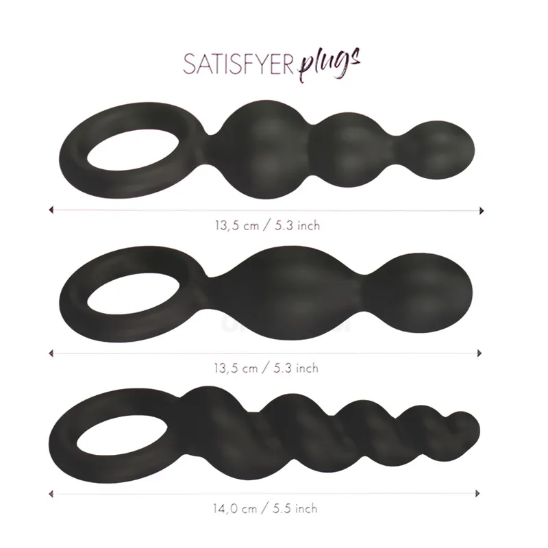 Set De Plugs Anales Booty Negro SATISFYER