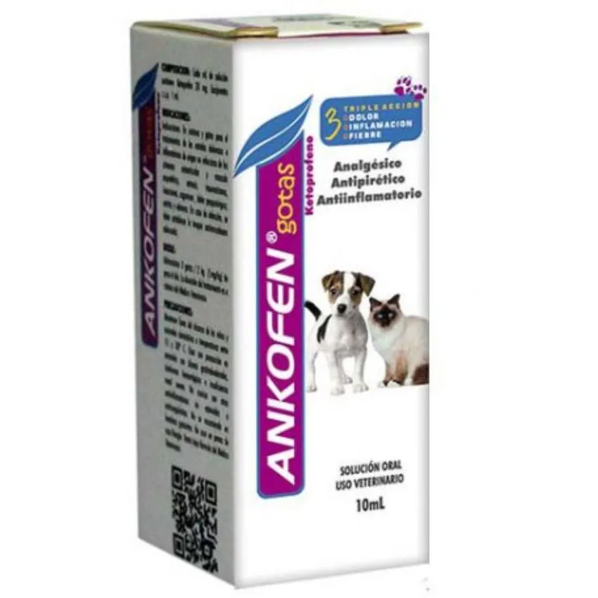 Ankofen Gotas Analgesico Antiinflamatorio Perros Gatos 10Ml