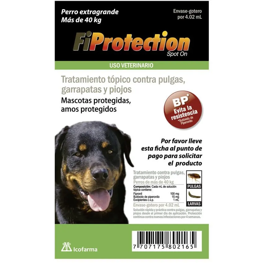 Fiprotection Control Pulgas Garrapatas Perros Mas De 40Kg 4.02Ml