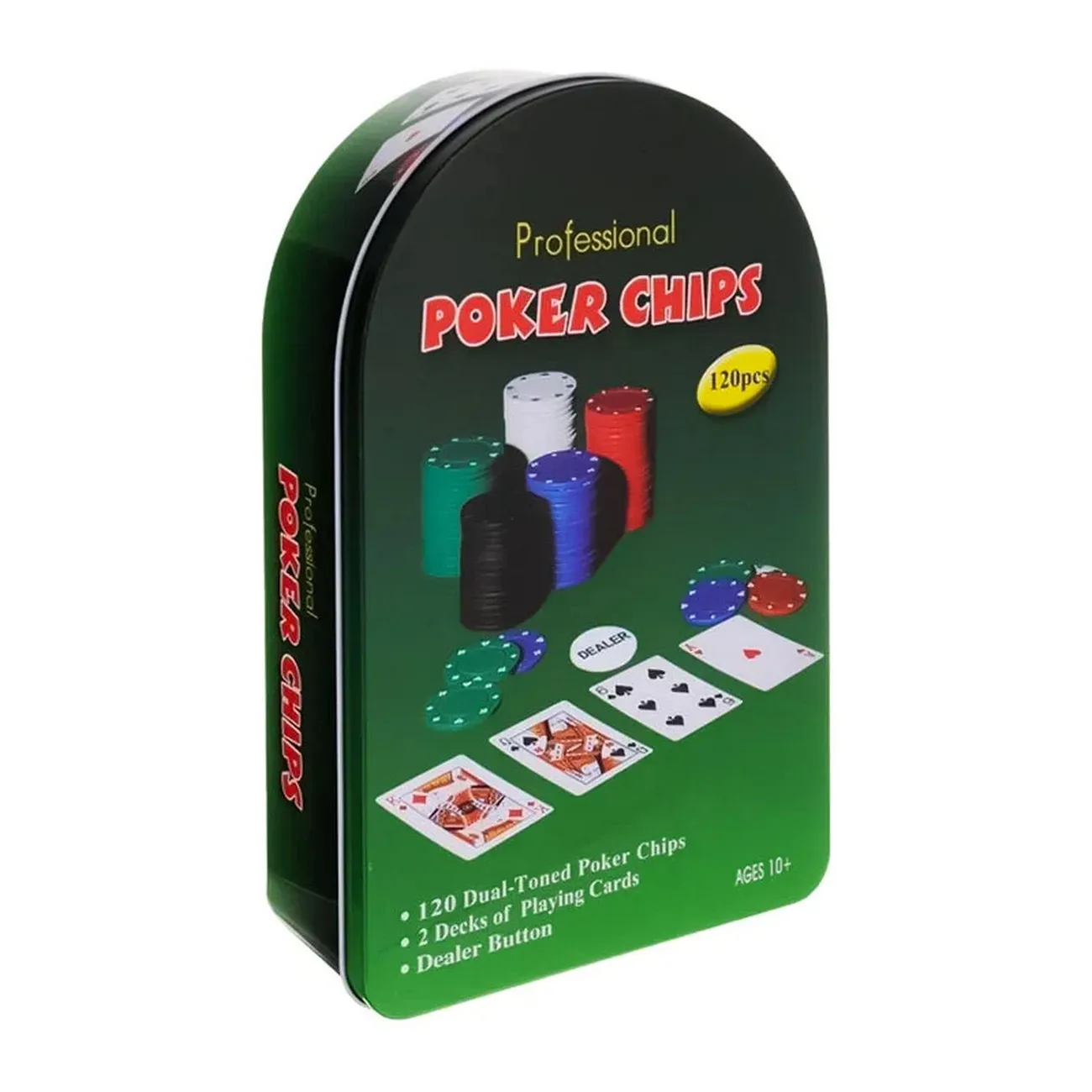 Set Poker Juego De Mesa 120 Fichas + Naipes Y Mantel