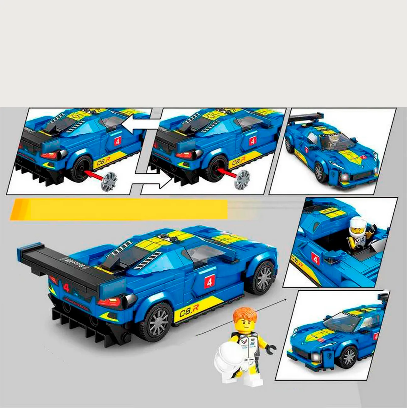 Juguete Armable Carro Carrera Armatodo Construcción 322 Pcs