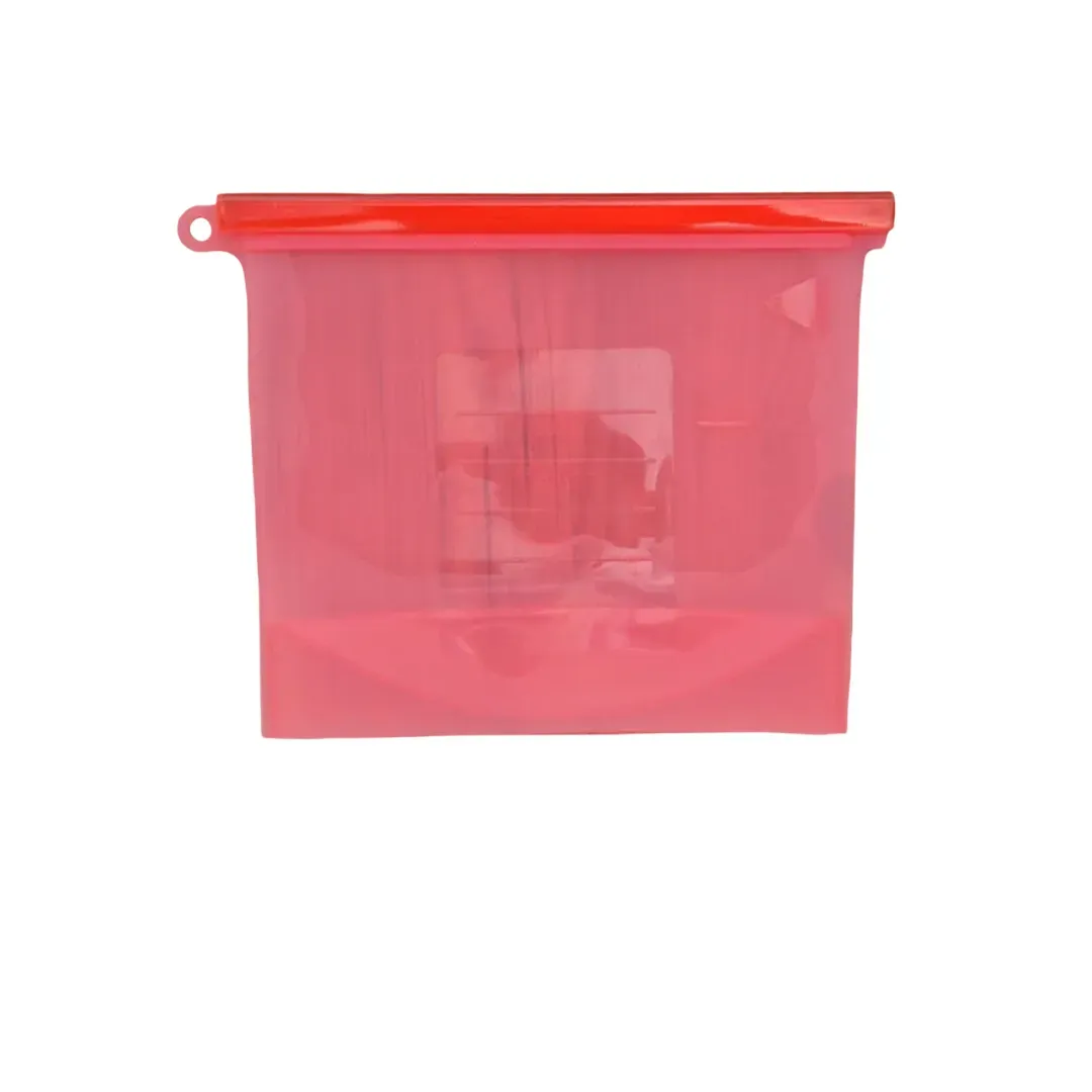 Bolsa En Silicona Rojo Hermética Multiusos 1500ml