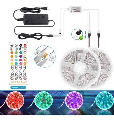 Cinta 5050 De Luz Led Rgb 5 Metros Tira Led + Control Bluetooth