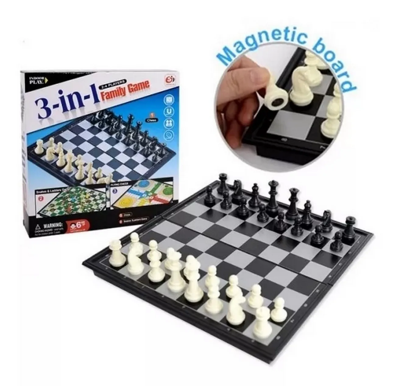 Ajedrez Juego Didactico Mesa Magnetico 3 En 1 Imantado