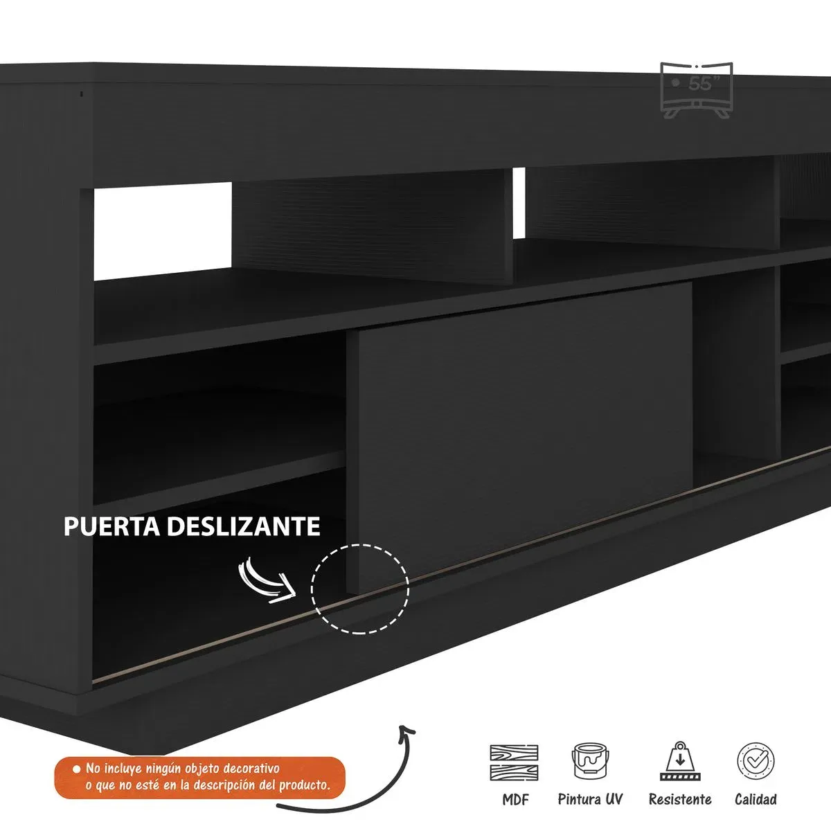 Mueble De TV 55" Bertolini Color Negro