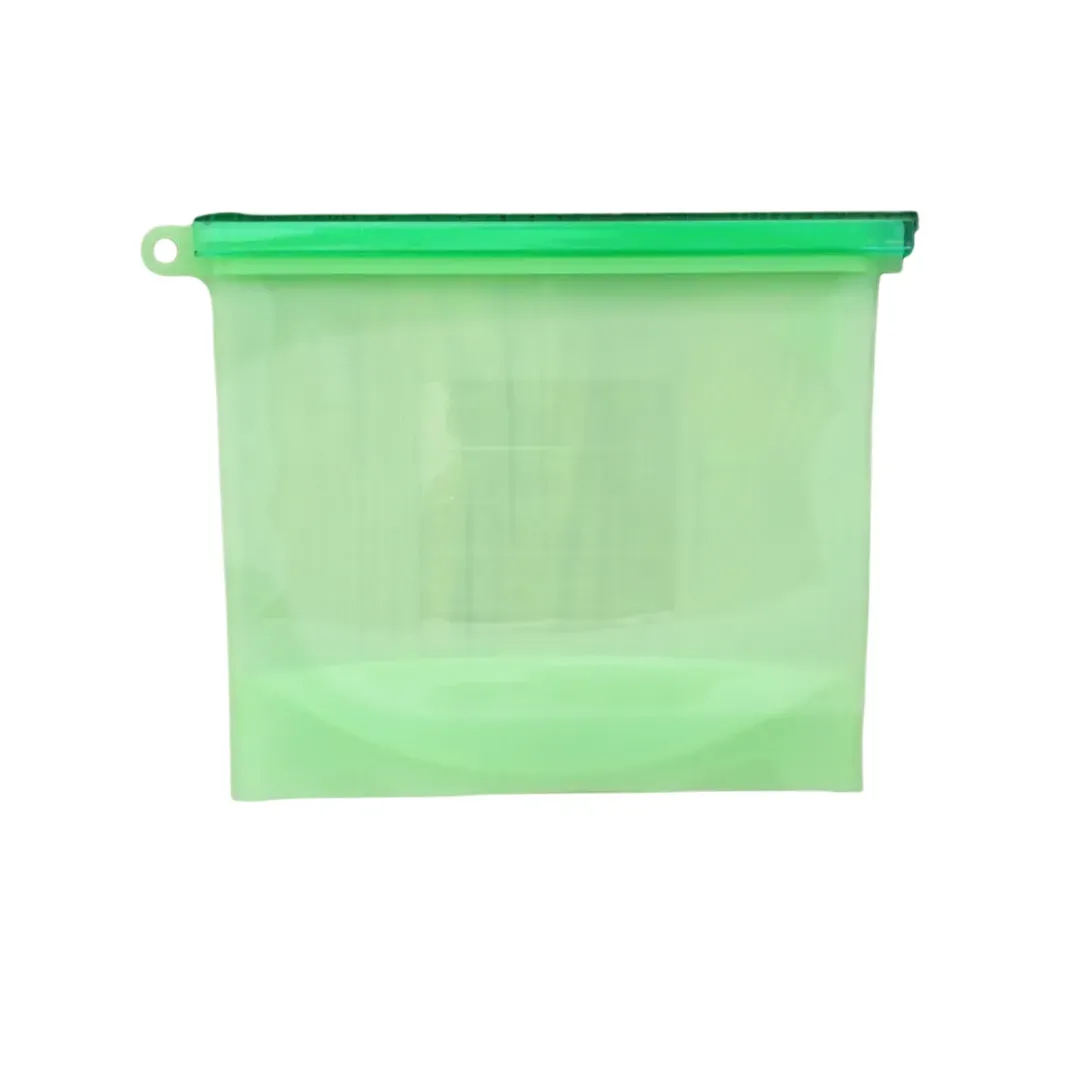 Bolsa En Silicona Verde Hermética Multiusos 1000ml