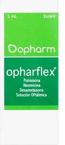 Opharflex - Solución Oftálmica - Polimixina - Dexametasona - Neomicina - gotas - cont. 5 Ml 