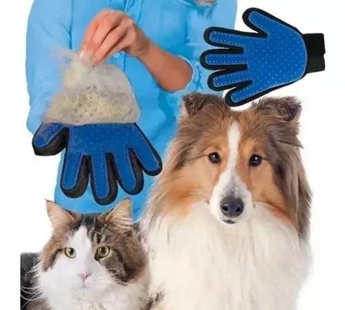 Guante Quita Pelo Cepillo Para Peinar Perros Gatos Silicona Color Negro