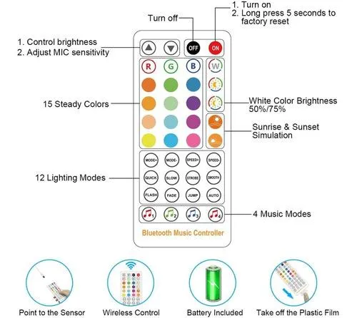 Cinta 5050 De Luz Led Rgb 5 Metros Tira Led + Control Bluetooth