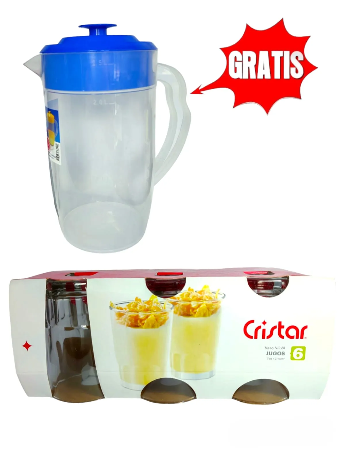 Vasos Nova Para Bebidas 7oz Cristar Canastilla X 6 Und