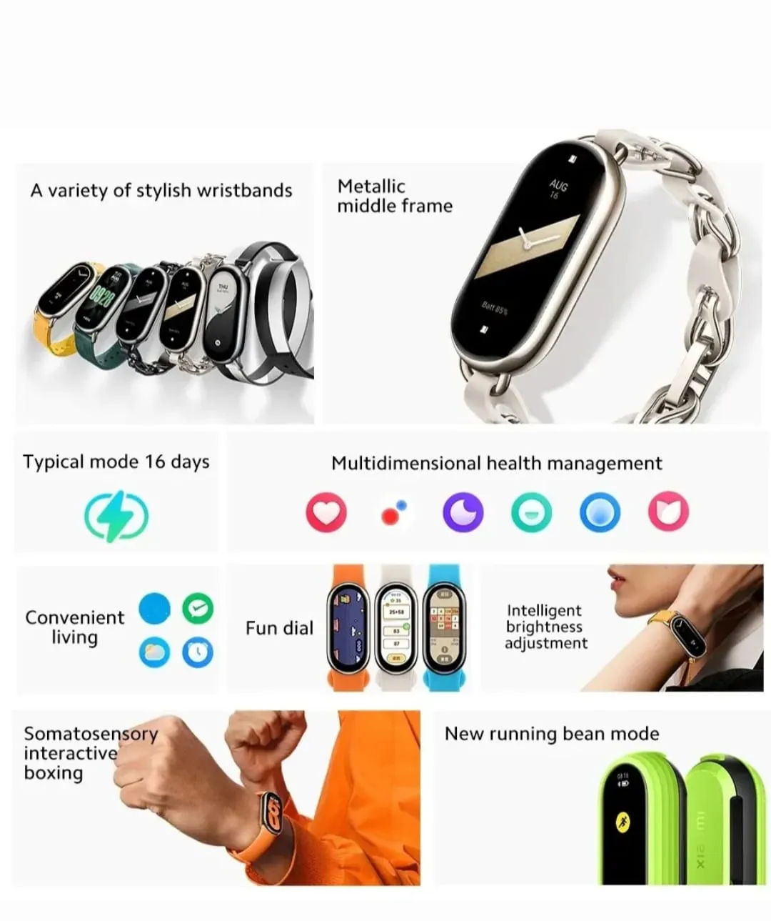 Reloj inteligente Xiaomi Mi Smart Band 8 Color Negro Original