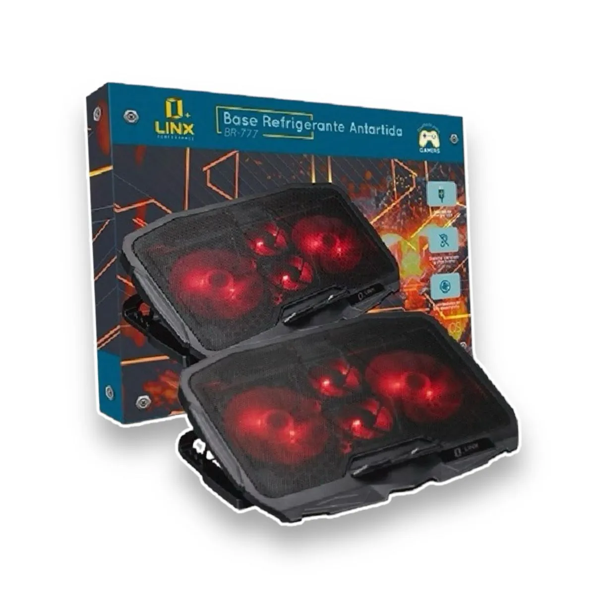 Base Refrigerante Cooling Pad Gamer 4 Ventiladores Ecualizable