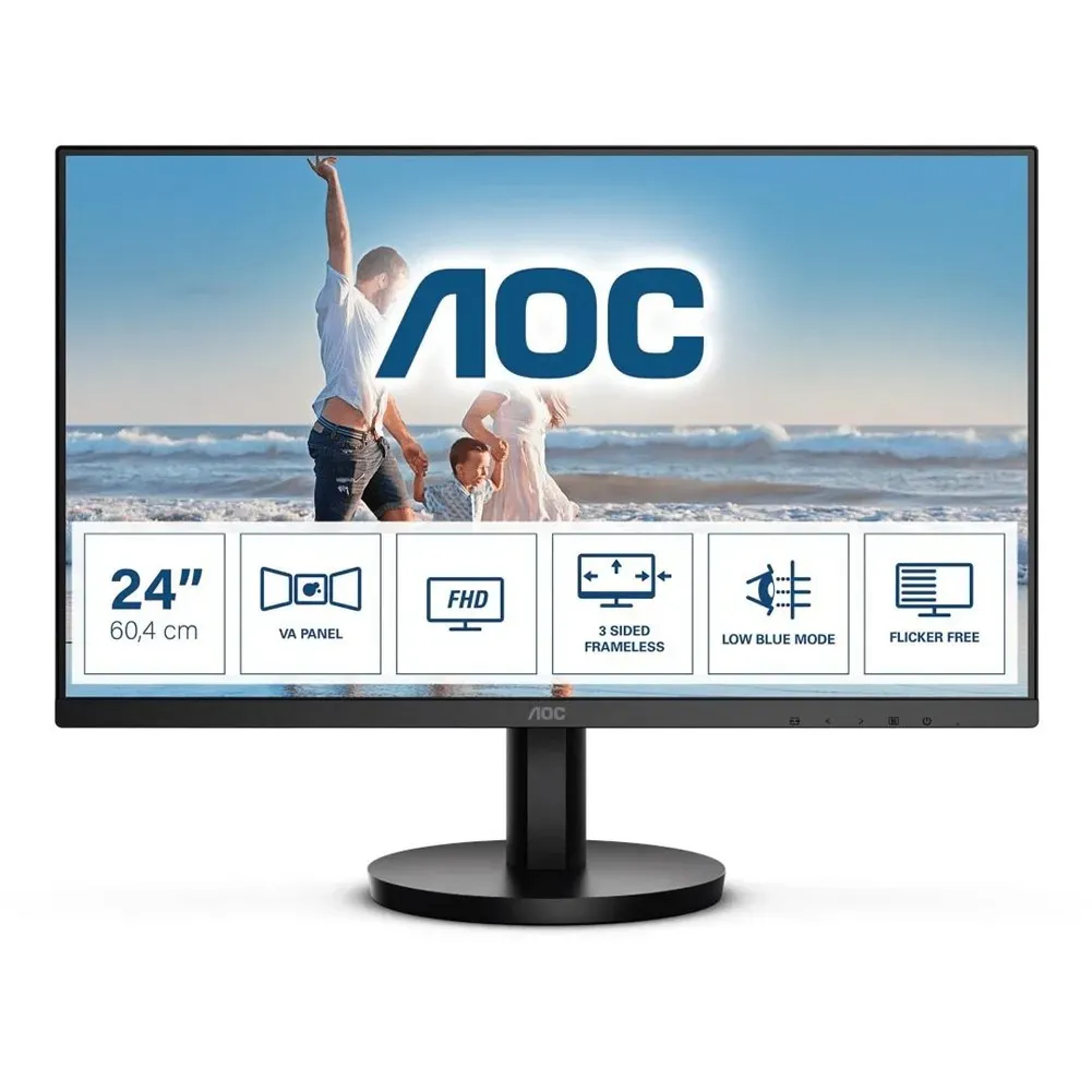 Monitor AOC 24" 24B3HM Full HD, 75 Hz, Garantía de 36 Meses