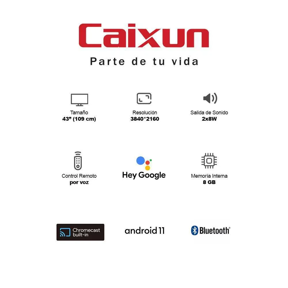 Caixun 50" 4K Smart Por Voz + Antena TDT