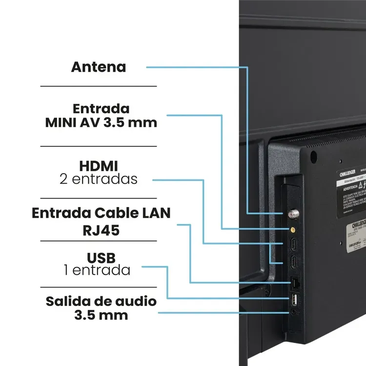 Challenger 43" Smart por Voz +Antena TDT + Soporte Pared