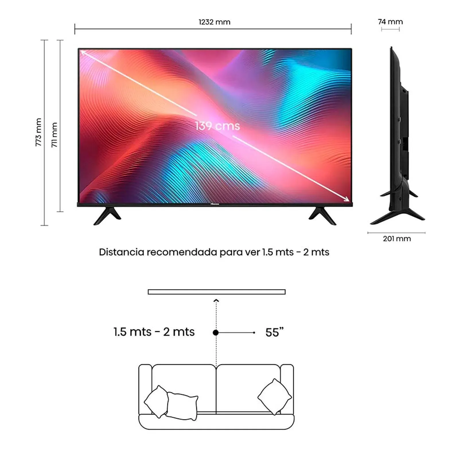 Hisense 55" 4K Smart Tv + Antena TDT