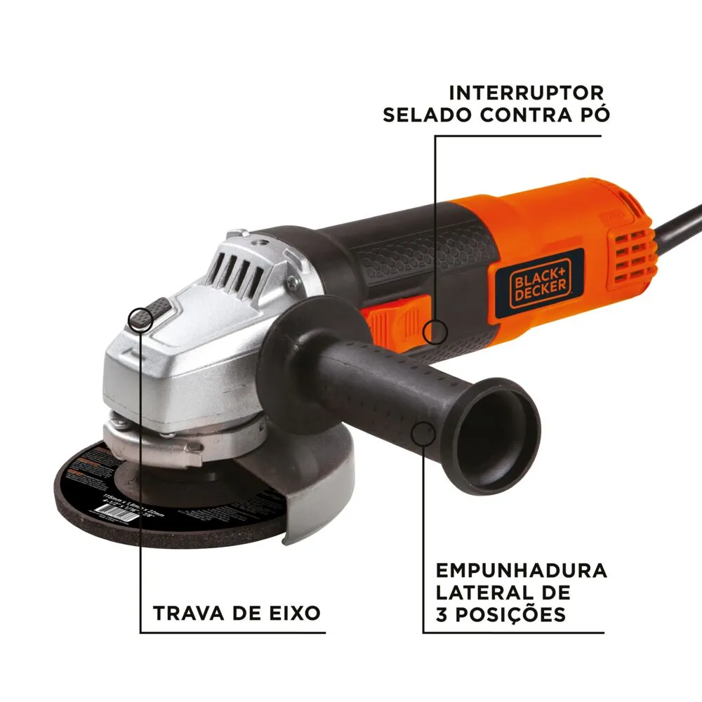 Pulidora de 4 1/2 820w BLACK+DECKER G720-b3