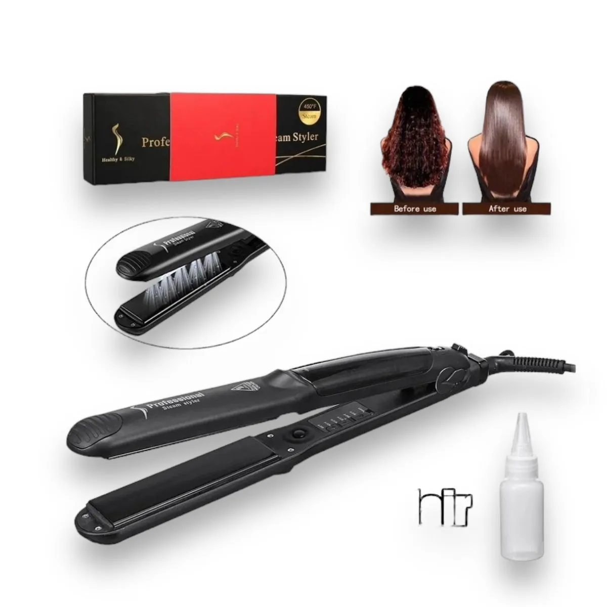 Plancha Para Cabello A Vapor  Reporalizadora Vapor Healthy Profesional