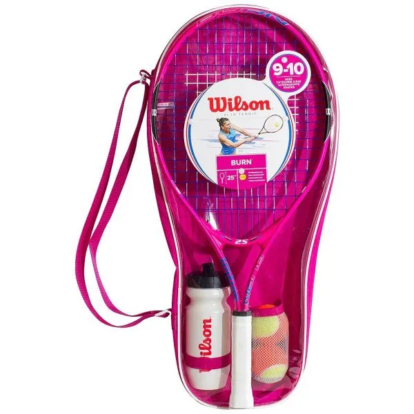 Combo Raqueta De Tenis Wilson #25 Niños Con Estuche Termo Y Bolas Fucsia