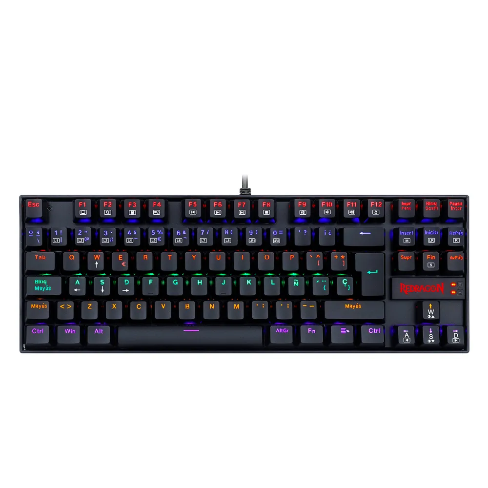 Teclado Gamer Redragon Kumara K552 Negro Alámbrico RGB Switch Rojo