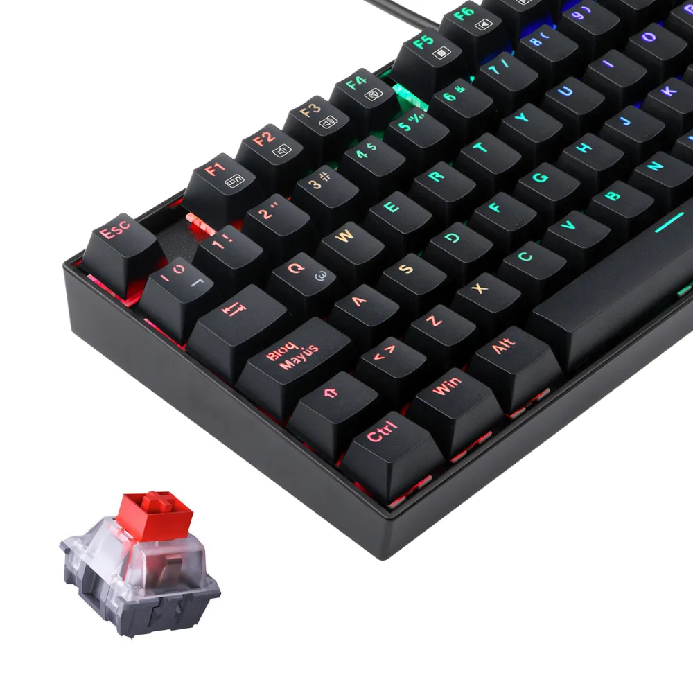 Teclado Gamer Redragon Kumara K552 Negro Alámbrico RGB Switch Rojo