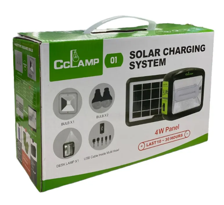 Lampara Solar, 4w, 3 Bombillos, Lampara Frontal (T-M) Ref: CL-01