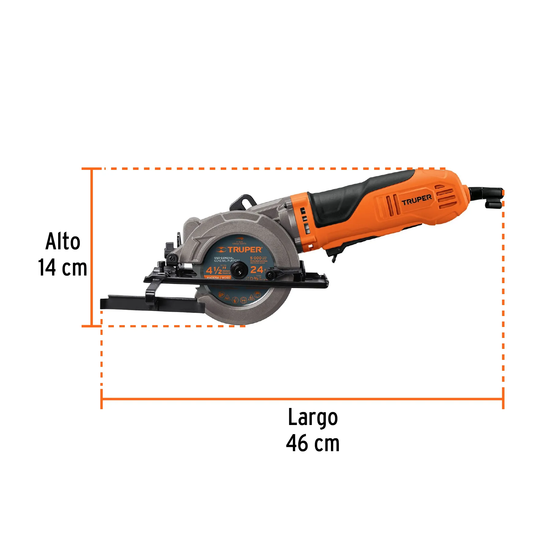 Sierra Circular Compacta 4-1/2" 750 W Profesional Truper