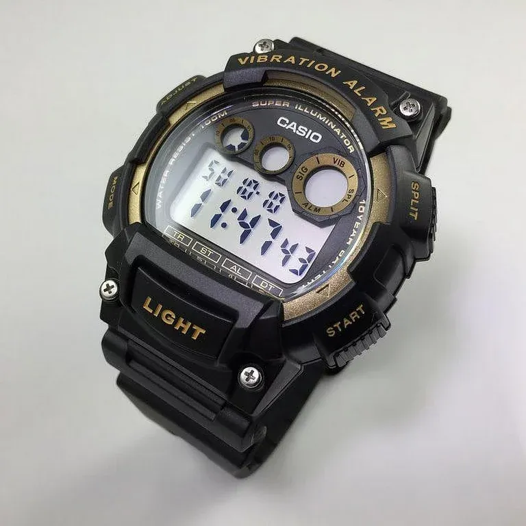 Reloj Casio Hombre W-735H-1A2VDF Digital Negro Dorado Resina Caballero