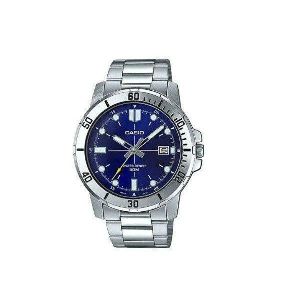 Reloj Casio Hombre mtp-vd01d-2evudf Pulso Acero Fondo Azul