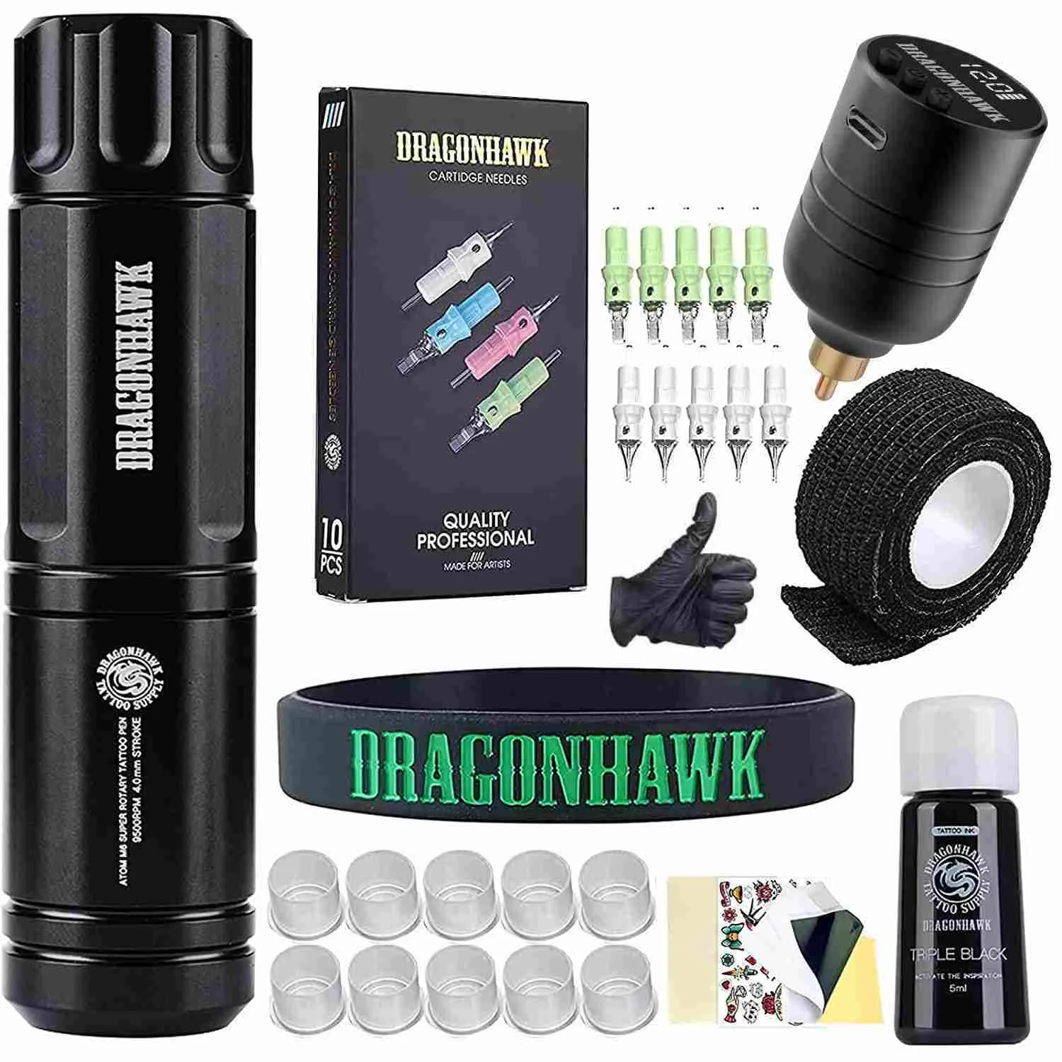 Kit Pen De Tatuaje M6 Dragon Hawk con Bateria inalámbrico