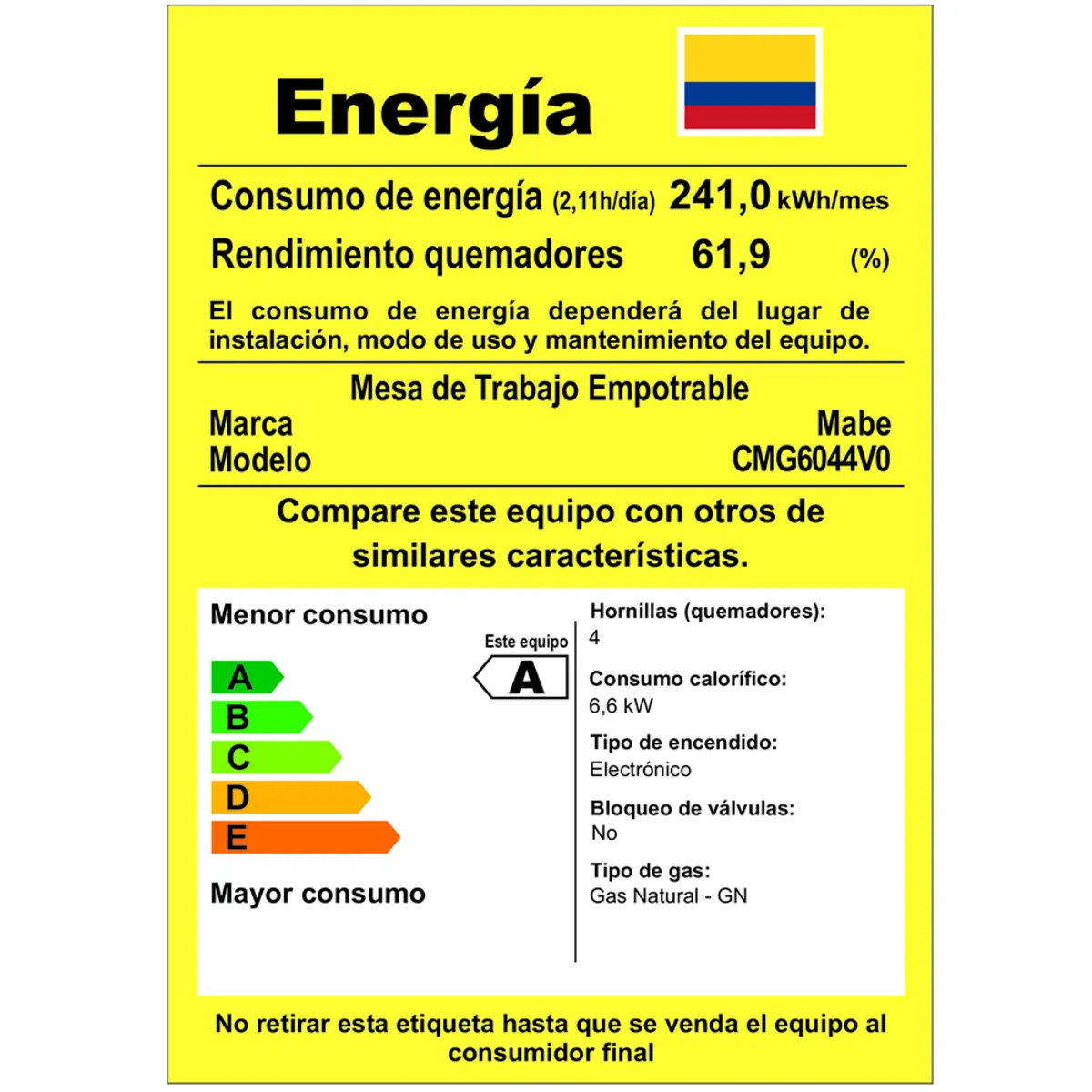 Cubierta de Empotrar 60cm Vidrio Templado Negra Mabe - CMG6044V0