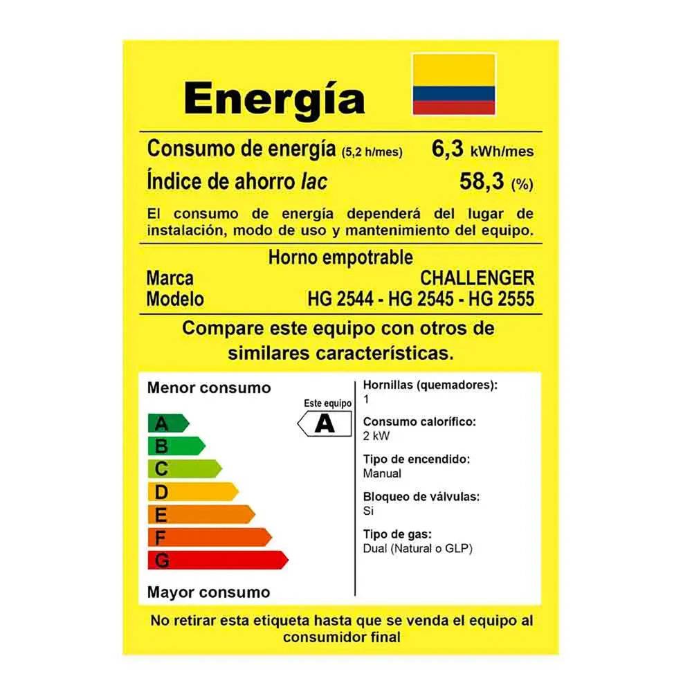 Horno De Empotrar Mixto Challenger en Acero Negro 60 cm 120V - Hg 2555 