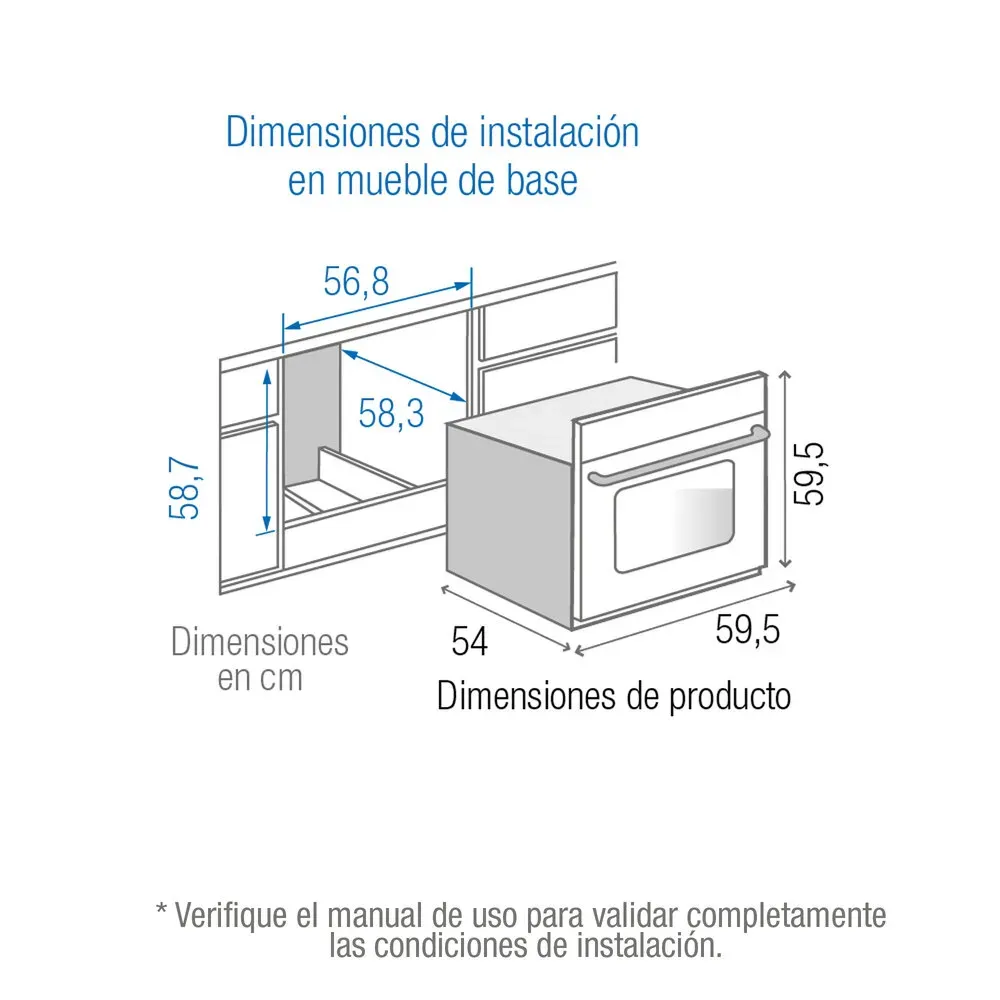 Horno De Empotrar Mixto Challenger en Acero Negro 60 cm 120V - Hg 2555 