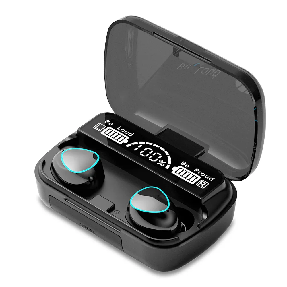 Audífonos In-Ear Gamer Inalámbricos M10 Negro Con Luz Blanco Led