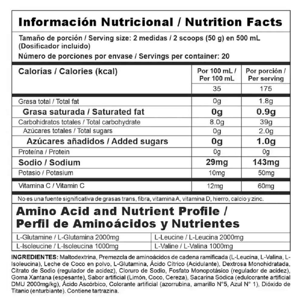 Mega Carbs Limonada de Coco - Bcaa + Hidratante y recuperador