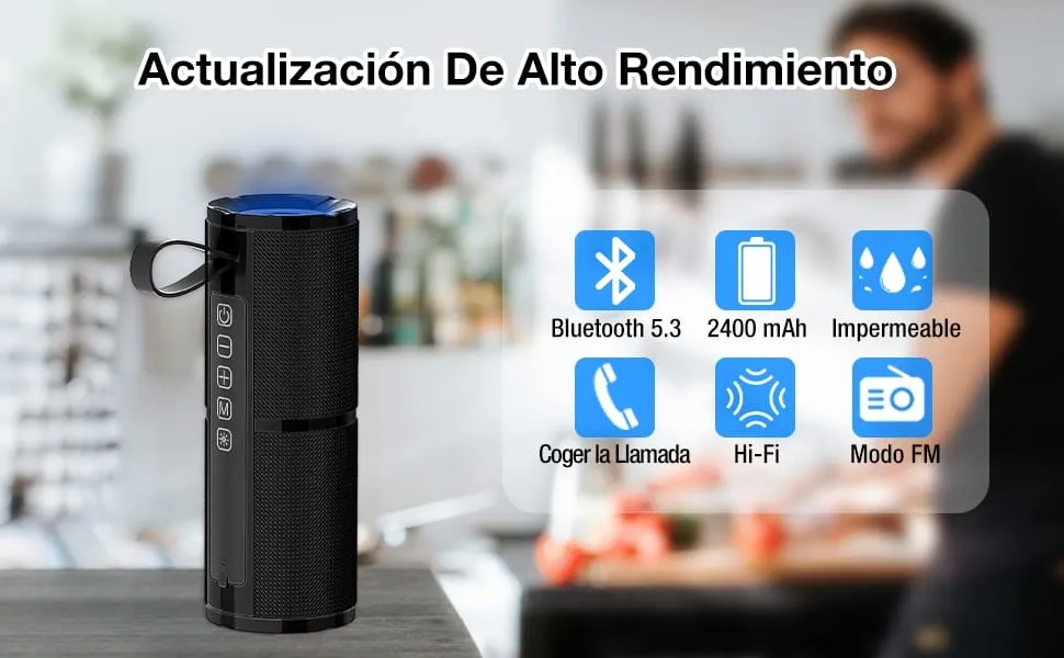 Parlante Bluetooth  Resistente Al Agua Hasta 4.5 Horas De Musica Continua Bafle Original 1Hora